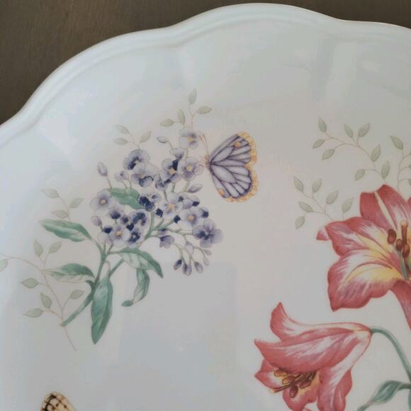 Lenox Butterfly Meadow Fritillary 11" China Dinner Plate Scalloped Edge - Picture 2 of 6